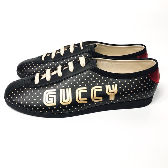 GUCCI Guccy Mens Black Falacer Sneaker Size 10 - Picture 2 of 8